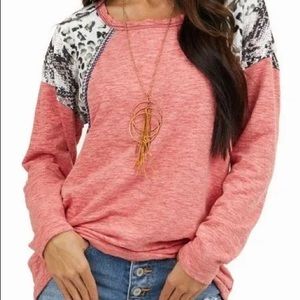 Snake and Leopard print long sleeve shirt